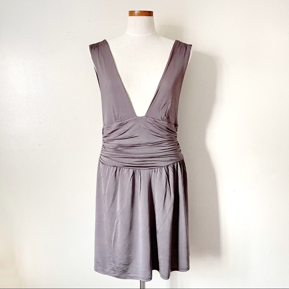 Free People Intimately Here I Am Gray Mini Slip Dress size Large NWOT